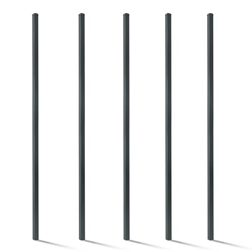 Pack of 5 Heavy Duty 8FT Outdoor Steel Fencing Border Post (5 Count)