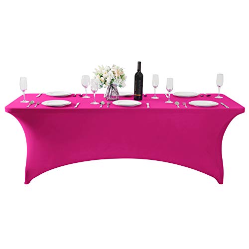 2Pack Spandex Table Cover for 8FT or 4ft or 6ft Table Universal Fitted Stretch Tablecloth for Party (2 Count)