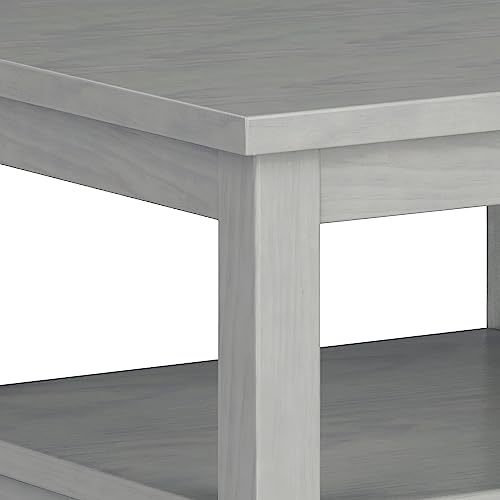 Warm Shaker 20" Wide Solid Wood Square End Table in Fog Grey