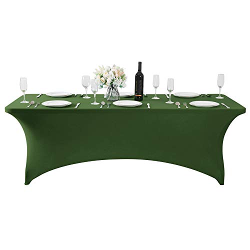 2Pack Spandex Table Cover for 6Ft or 4fT or 8ft Table Universal Fitted Stretch Tablecloth for Party