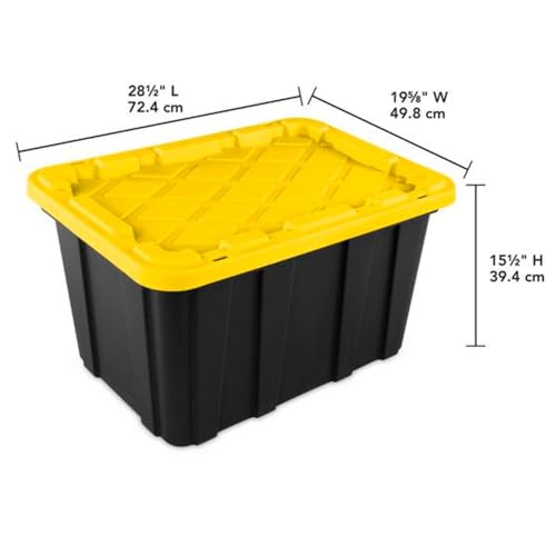 Industrial Storage Tote with Lids for Garage (8 Count)