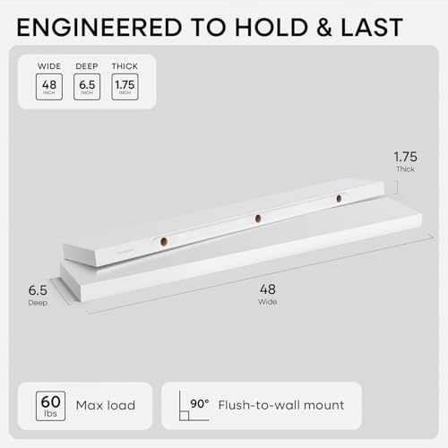 48 Inch Floating Shelves (2 Count)