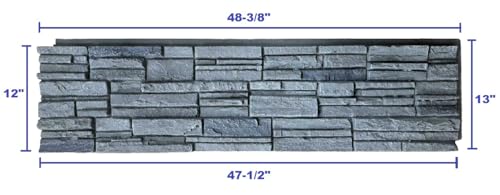 Distinct 6 Pack Faux Stone Wall Panel 48 in x 13 in x 2 in Stacked Stone High Density Polyurethane Wall Siding Panels 24 sq ft (24 Sq Ft)