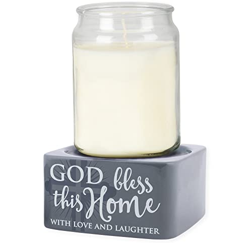 God Bless This Home Love Grey Stoneware Electric 2
