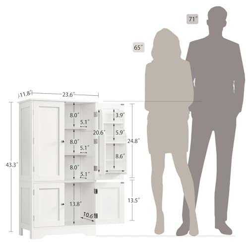 43'H Pantry Cabinet with 4 Doors