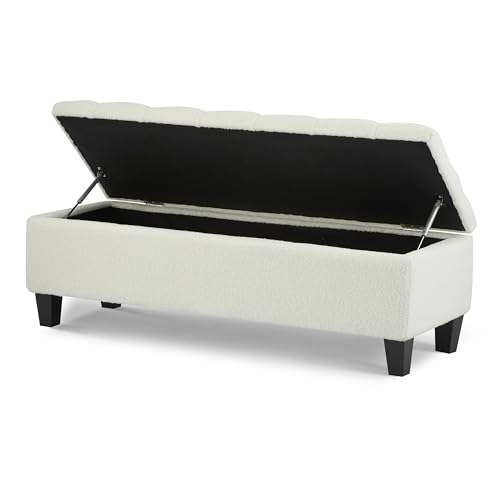 Ottilie Boucle Fabric Storage Ottoman Bench
