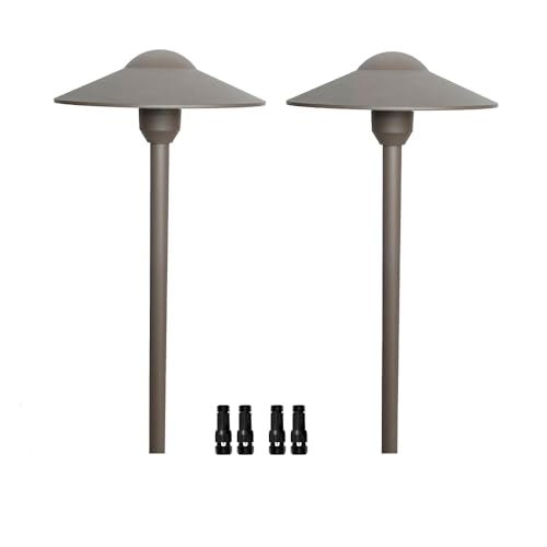 Cast Aluminum Low Voltage Outdoor Pathway Lights Walkway (2 Count)