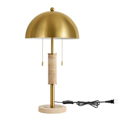 24" Modern Table Lamps Set of 2 for Living Room Gold Metal Nightstand Lamp with High (2 Count)