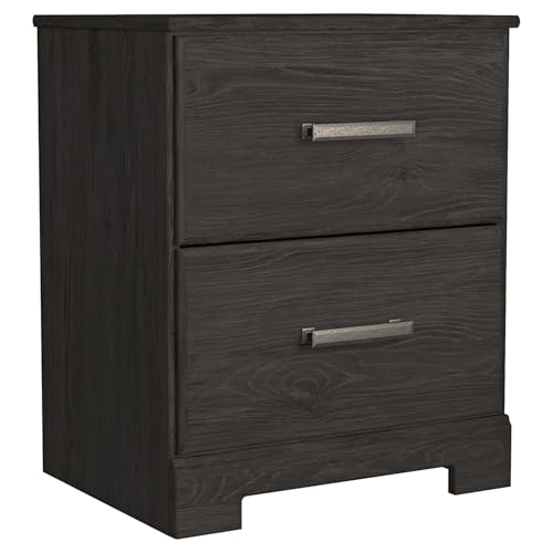 Belachime 2 Drawer Black Nightstand