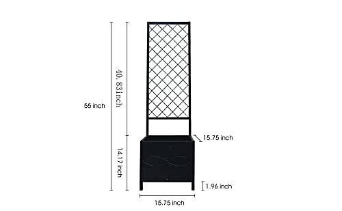15.75 x 15.75 x 55 in Raised Garden Bed with Trellis