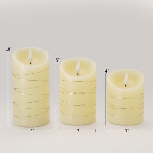 Flameless Candles with String Lights (3 count)