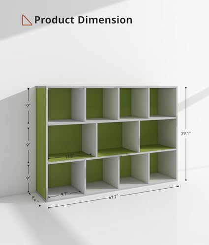 11 Cube Small Kids Bookshelf & Toy Organizer