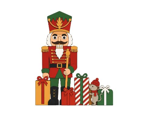 Nutcracker Christmas Decor with Wooden Nutcracker Table Decor and Christmas Tabletop Decor