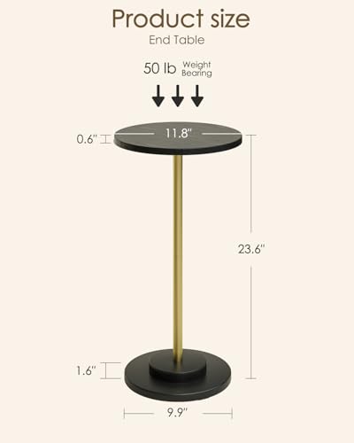 Drink Table Round Side Table for Small Spaces
