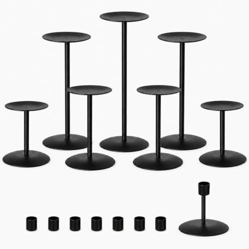 7 Pcs 2-in-1 Convertible Taper & Pillar Candle Holders, Fireplace (7 Count)