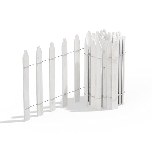 Cedar Wood Garden Picket Fence with Cedar Stake Installation System