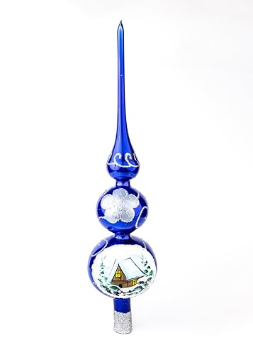 Tree Topper Mouth Blown Crystal Finial Tree Topper Traditional Tree Toppers Christmas Decorations Hand Decorated Made in Poland