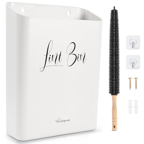 Magnetic Lint Bin for Laundry Room with Dryer Lint Brush