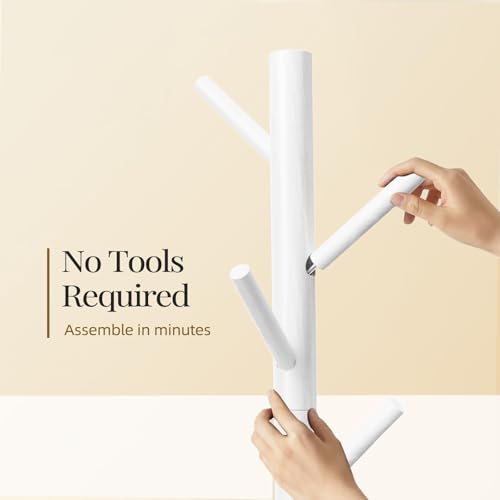 Solid Wooden Coat Rack Freestanding with 8 Hooks