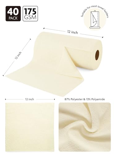 Microfiber Cleaning Cloth Roll (40 Count)