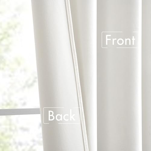 White Velvet Pinch Pleat Blackout Curtains W52 X L108 Inches (2 Count)