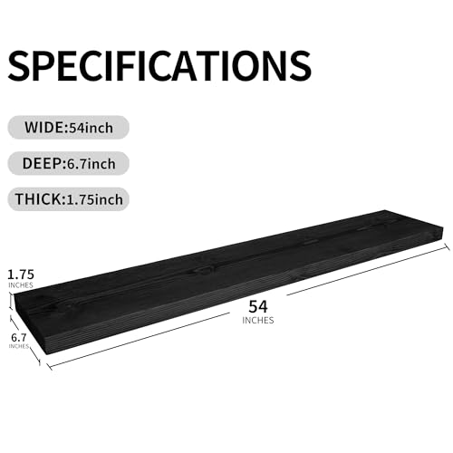 Wood Floating Shelves for Wall 54 inch Set of 2 (2 Count)