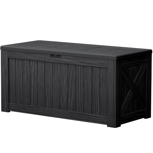 120 Gallon Deck Box Resin Outdoor Storage Box Waterproof
