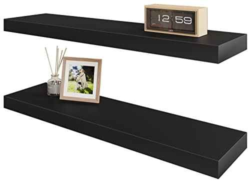 Floating Wall Shelves 24 x 6 Inch (2 Count)