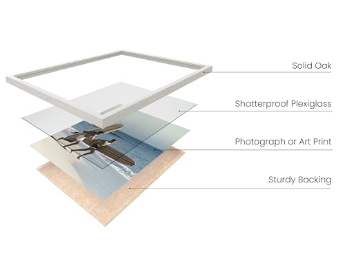 White Oak Wood Gallery Wall Tabletop Frames Made with Real American Oak and Shatter