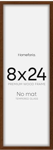 8x24 Brown Oak Panoramic Picture Frame