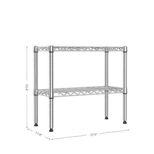 MZG 220 lbs 2 Tier Storage Rack Metal Wire Shelving Unit