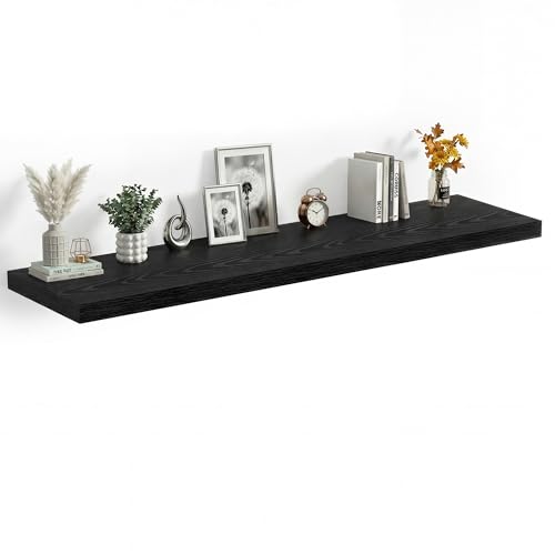 55 x 12 Deep Floating Shelves Wall Mounted Set of 1 Black