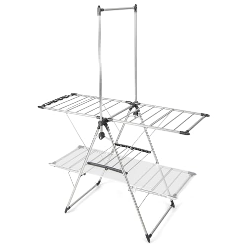 Foldable Clothes Drying Rack with 6
