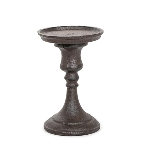 Rustic Cast Iron Pillar Candle Holder
