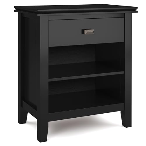 Artisan 24" Wide Solid Wood Bedside Table in Black