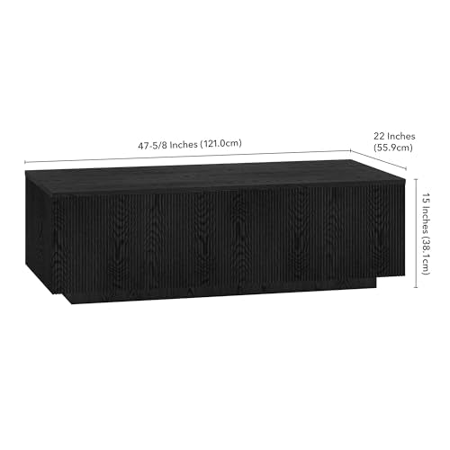 48" Modern Fluted Coffee Table