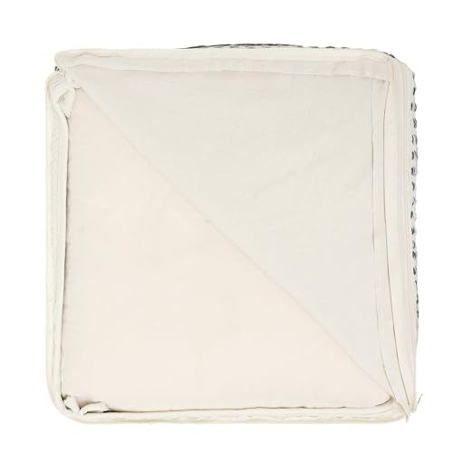 Pouf Ottoman with Filler Textured Storage Cube Bean Bag Pouffe Footrest for Living Room