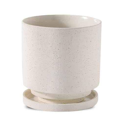 Ceramic Plant Pot Drainage Hole & Saucer for Indoor Plants