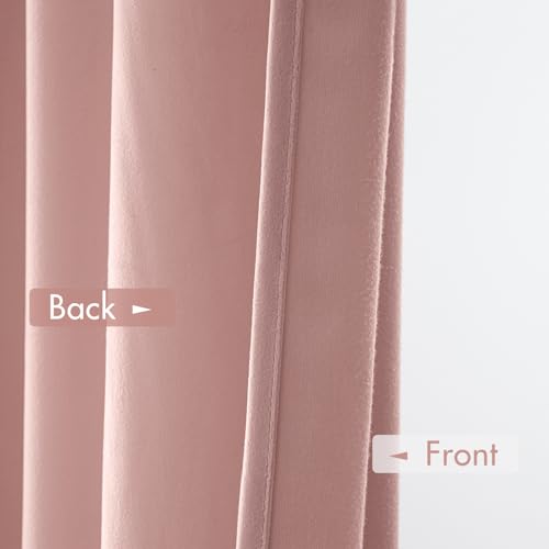 Light Pink Blackout Velvet Curtains Drapes 84 Inch Long 52"x84" (2 Count)