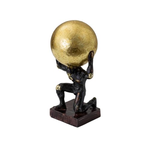 Atlas Statue and Sculpture Kneeling Figurine Decor Resin 10.5''