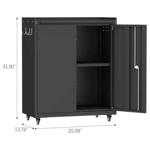 Metal Storage Cabinet with Wheels