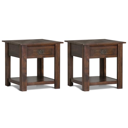 Monroe 22" End Tables in Distressed Charcoal Brown
