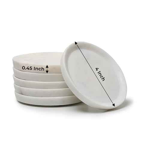 Marble Coasters Set of 6 with Raised Edges (25 Count)