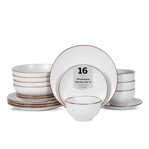 Brasa Stoneware 16 Piece Modern Dinnerware Sets