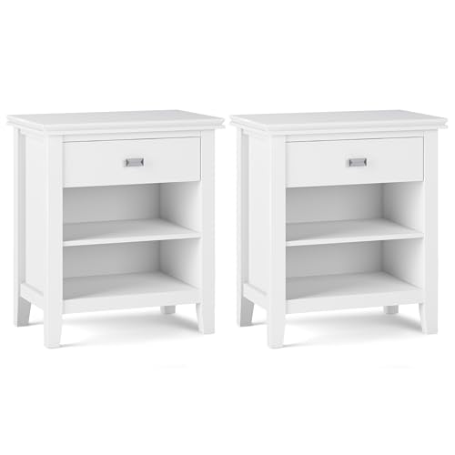 Artisan 24" Wide Bedside Nightstands in White
