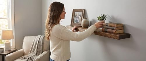 42 Inch Wooden Floating Shelves for Wall