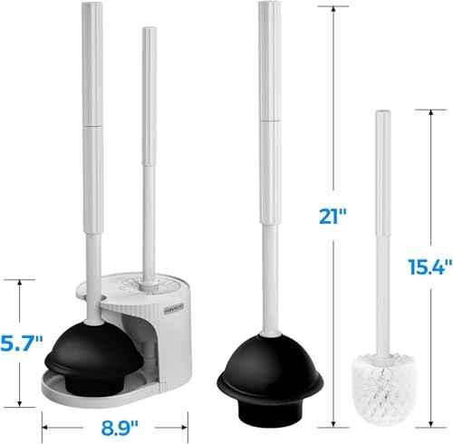 2Pack 2 in 1 Toilet Brush and Plunger Set (2 Count)