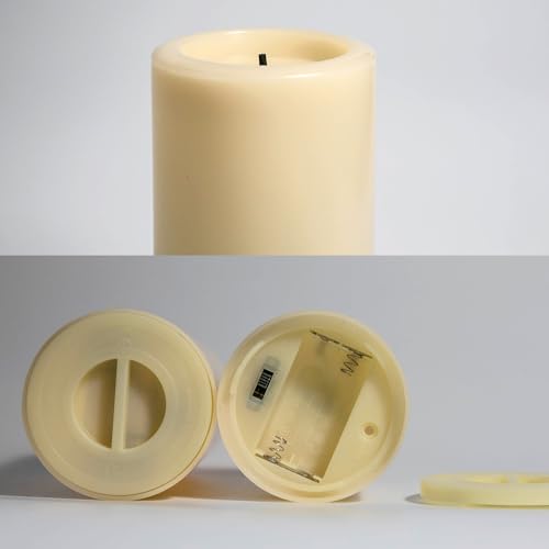 Outdoor Battery Operated Flameless Candles with Remote Timer D3”xH4” 2 PCS (2 Count)