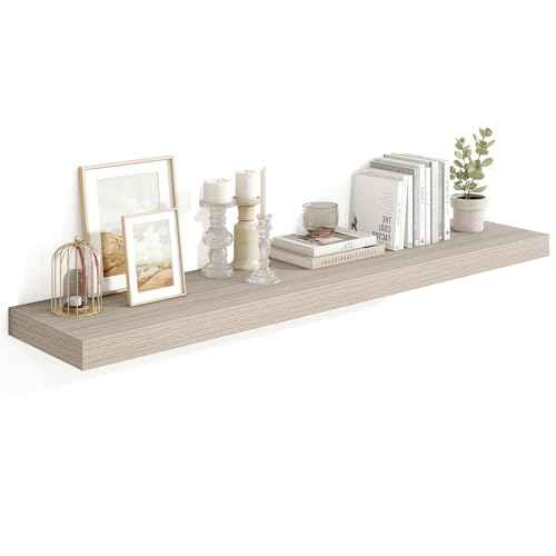 Floating Shelves 55.1" W x 10.3" D Grey Set of 1