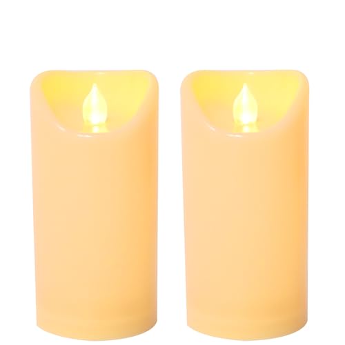 Outdoor Battery Operated Flameless Candles with Remote Timer D3”xH6” 2 PCS (2 Count)